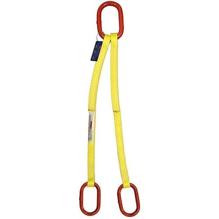 Two Leg Nylon Bridle Slng, One Ply, 1in Web W, 30ft L, Oblong Master Link To Oblong, 3,200lb